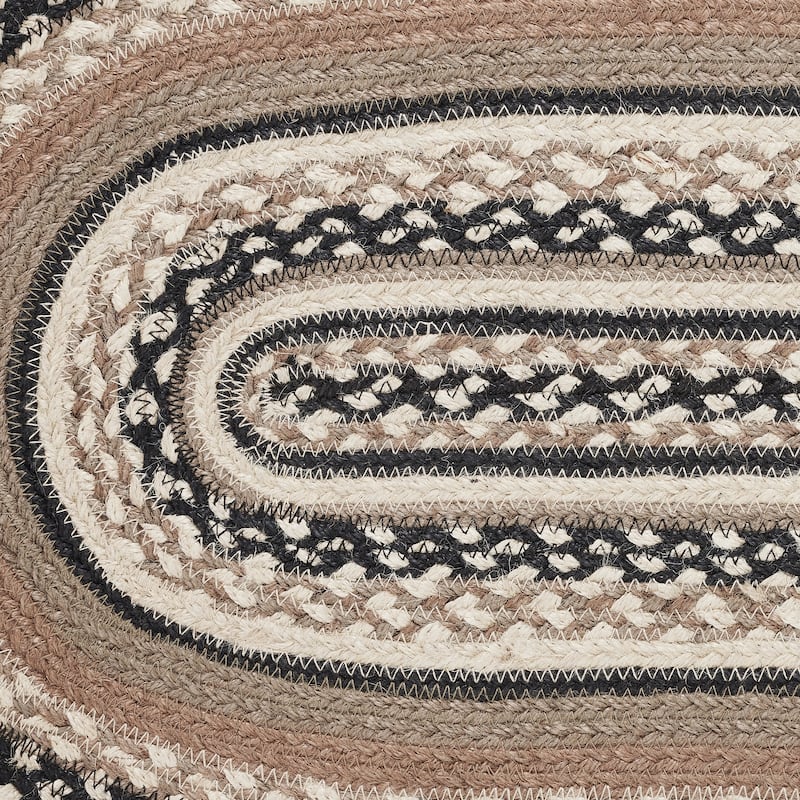 Sawyer Mill Charcoal Creme Jute Oval Runner 13x72
