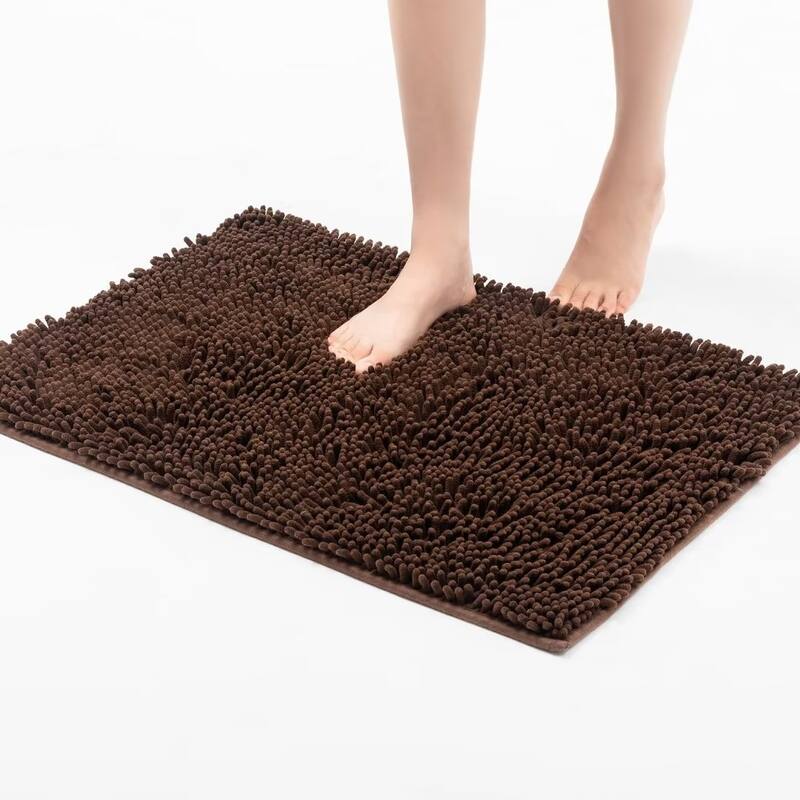 Chenille Non-Slip Bath Rug - 20"Wx30"L - Brown