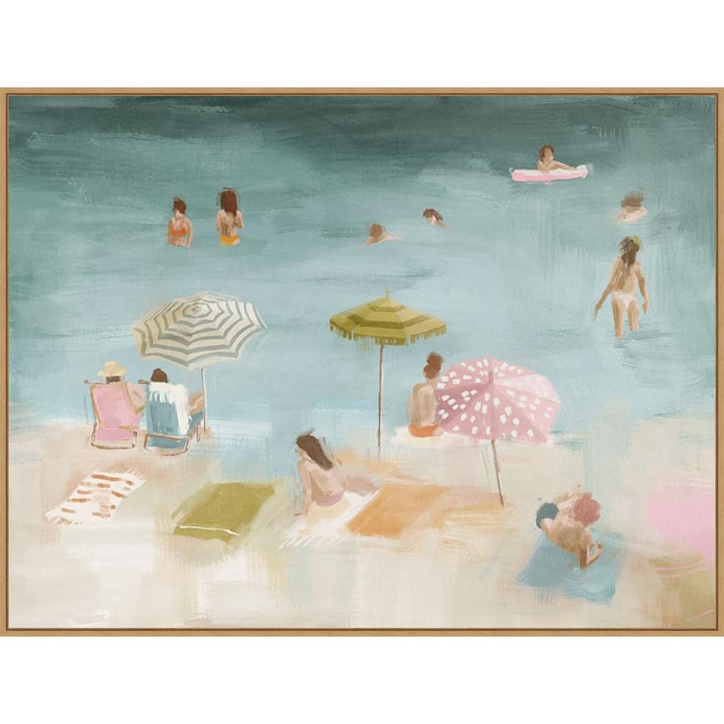 Vacation Mood by Urban Road Framed Canvas Wall Art Print - Sylvie Maple