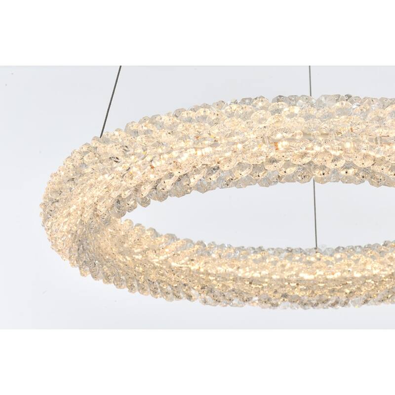 Elegant Lighting 3800D18 Bowen 18" Wide LED Crystal Ring Chandelier