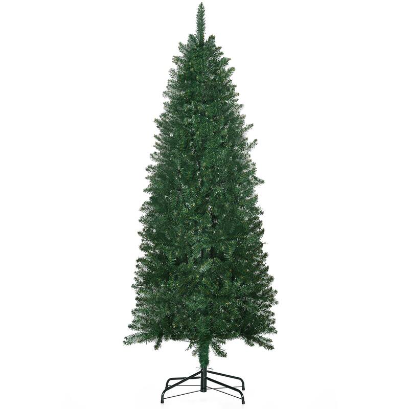 HOMCOM Unlit Slim Fir Tree - Realistic Branches, Green
