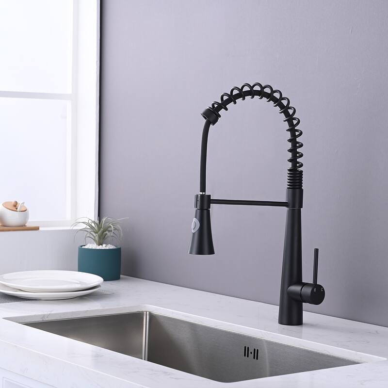 Commercial Kitchen Faucet with Pull Down Sprayer and Magnetic Docking Spray Head