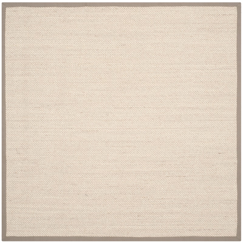 SAFAVIEH Natural Fiber Pacific Casual Border Sisal Rug - 7' Square - Marble/Khaki - Square