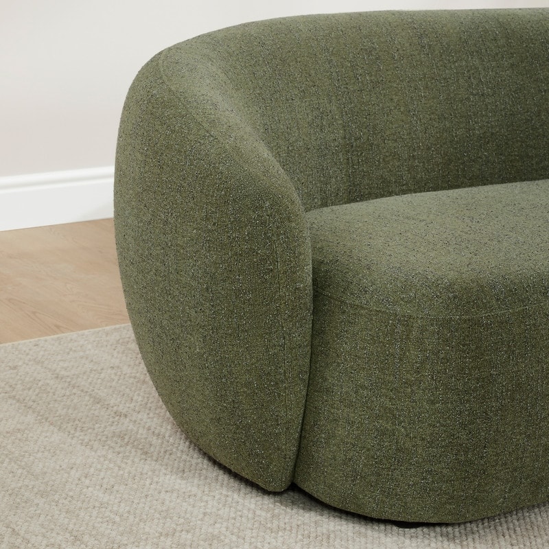 Spruce & Spring 89'' Boucle Upholstered Hugger Curved Sofa