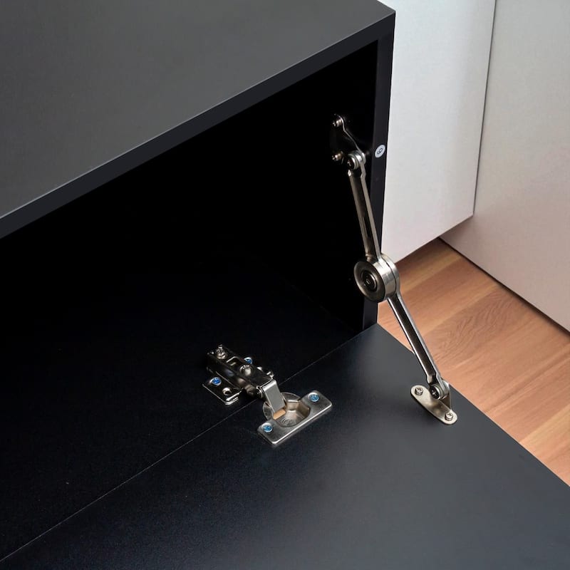 Modern Wood Extendable TV Stand, Rectangular Media Console with 4 Cabinets for TVs up to 89", Adjustable Design