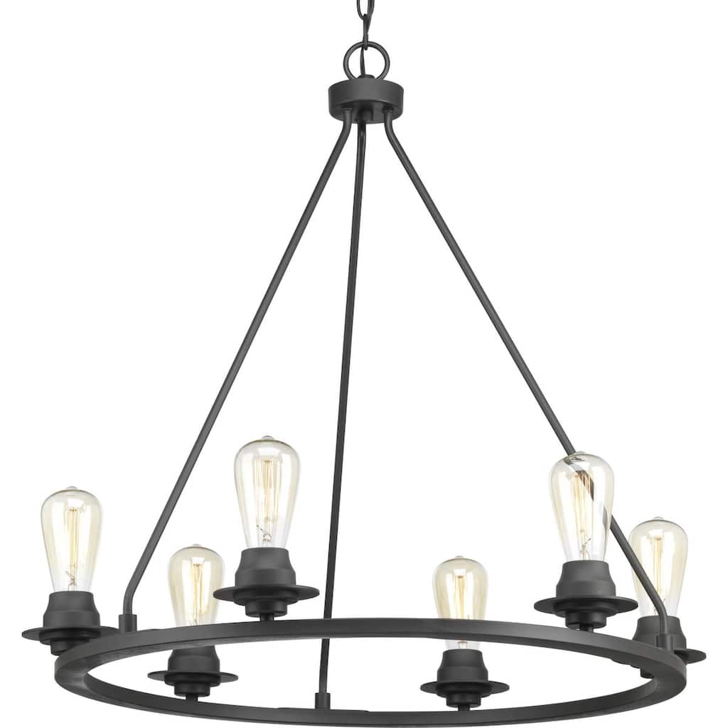 Debut Collection 6-Light Graphite Farmhouse Chandelier Light - N/A