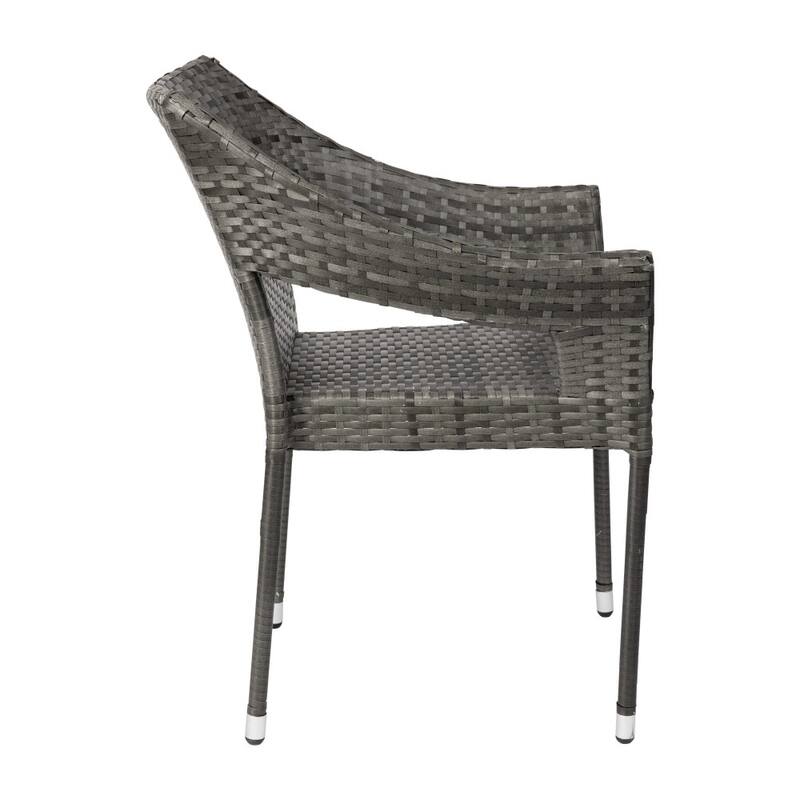 All Weather Commercial Grade PE Rattan Stacking Patio Chairs
