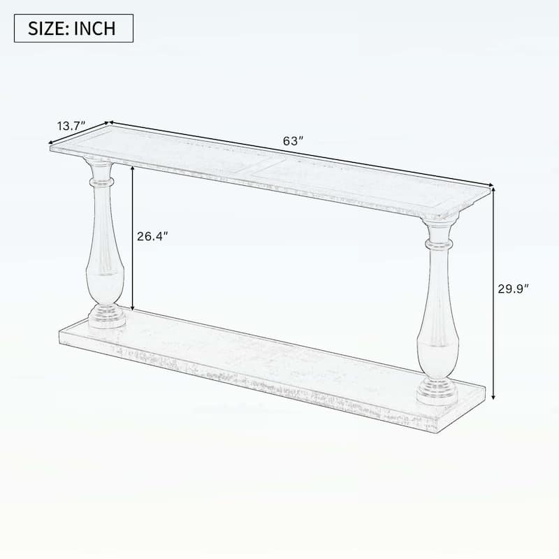 Vintage Console Table with Elegance Vase-Leg Design