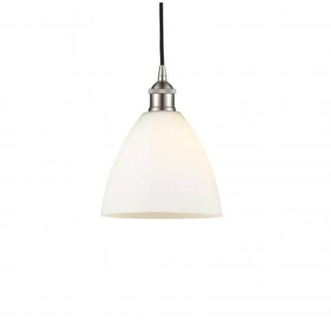 Innovations Lighting 616-1P-10-8 Edison Pendant Edison 8" Wide Mini - Brushed Satin Nickel / Matte White