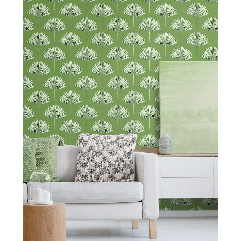 NextWall Tropical Fan Palm Peel and Stick Wallpaper