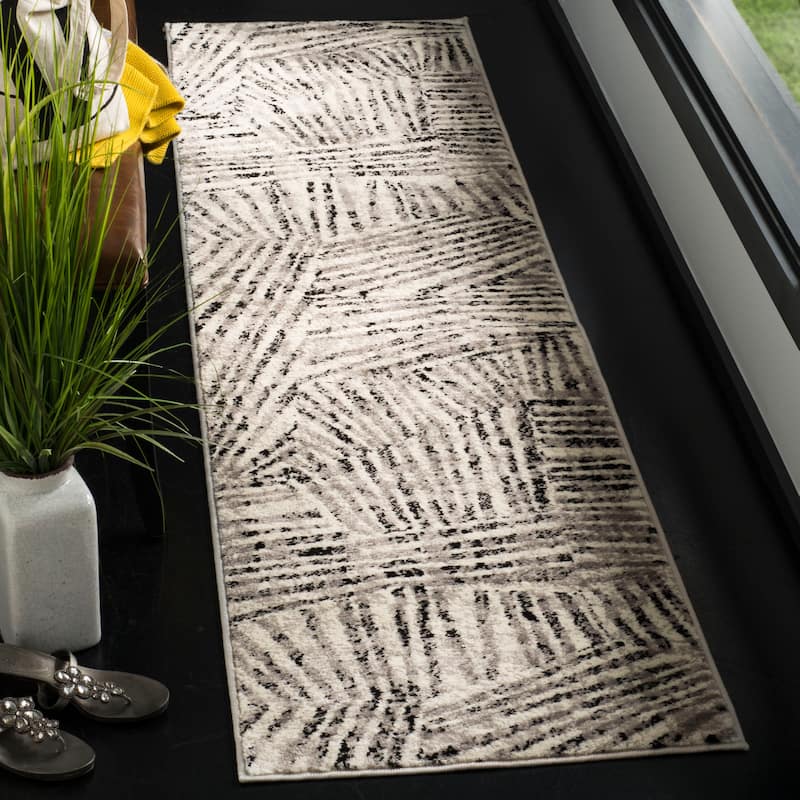 SAFAVIEH Skyler Katheryn Modern Rug - 2' x 8' Runner - Grey/Ivory