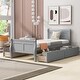 preview thumbnail 43 of 54, Twin Size Wood Platform Bed with 4 Drawers Storage Bed for Kids, Teens Gray