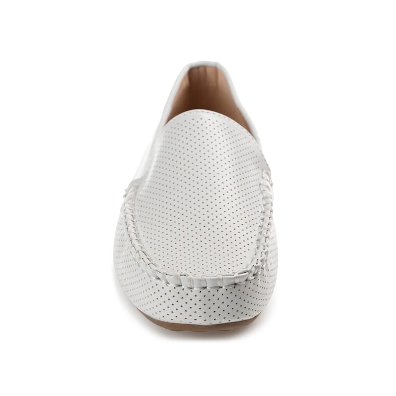 Journee Collection Women's Halsey Comfort Insole Slip On Round Toe Loafer Flats - Wide - Light Grey - 5.5