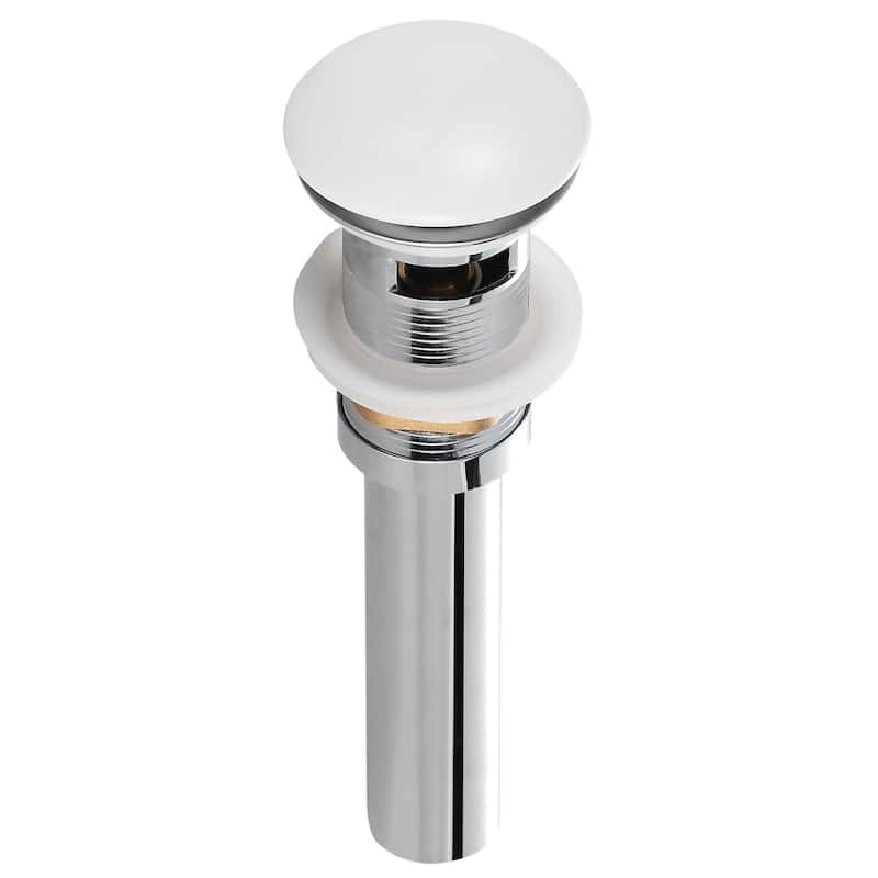 Fine Fixtures Pop-Up Bathroom Sink Drain - With Overflow - White