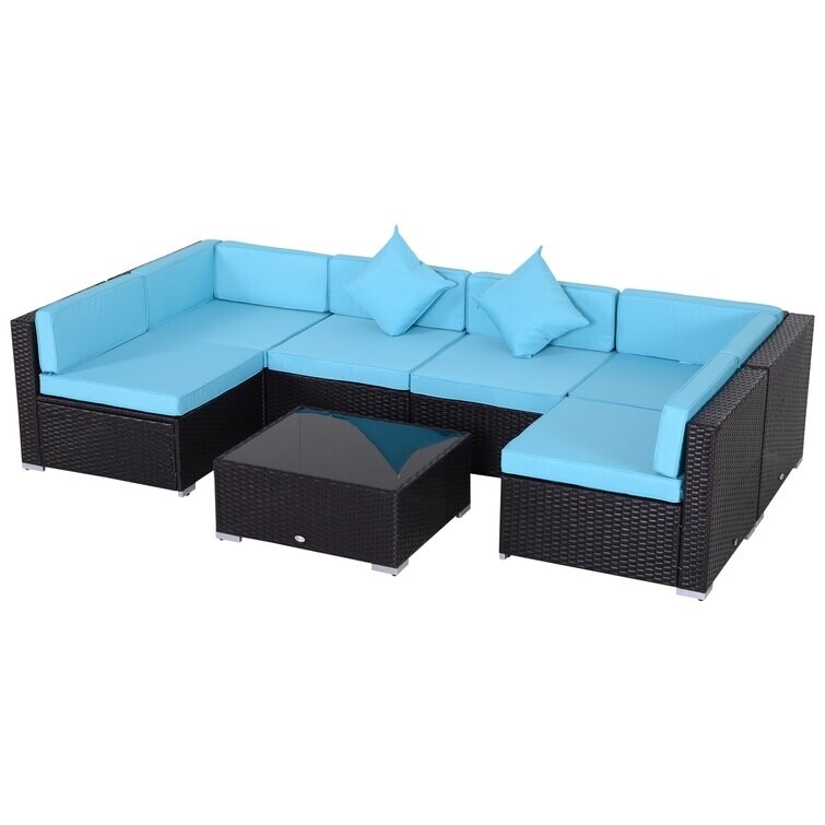 Merton Wicker/Rattan 6 - Person Seating Group with Cushions - Bed Bath \u0026  Beyond - 35748029