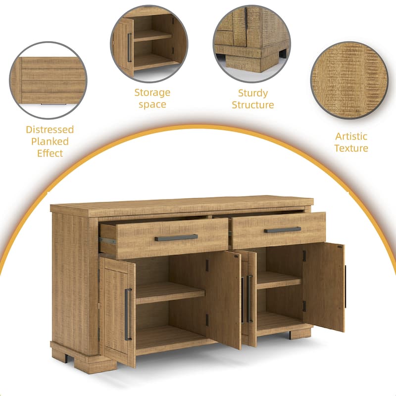 Signature Design by Ashley Havonplane Brown Dining Server - 65.88"W x 19"D x 36.13"H