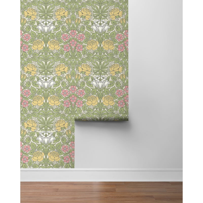 NextWall Vintage Rose Peel and Stick Wallpaper