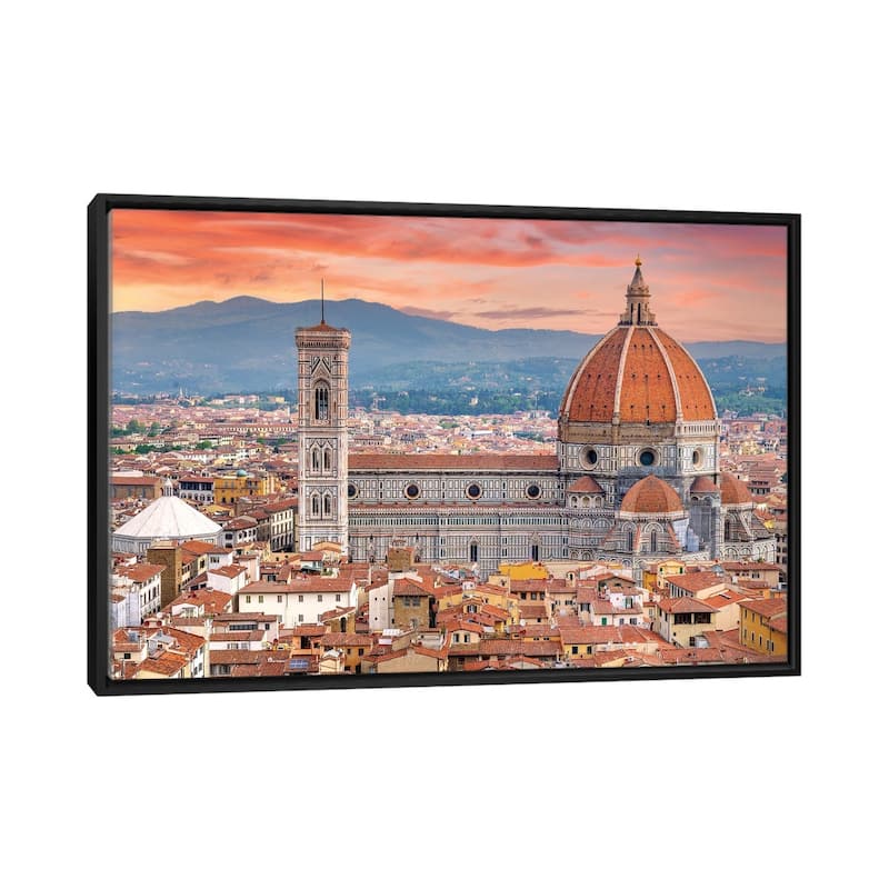 iCanvas "Il Duomo Florence Sunset,Italy" by Susanne Kremer Framed Canvas Print - Black - 26x40
