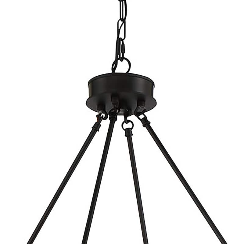 Acroma 12-light Farmhouse Black Wagon Wheel Chandelier - N/A