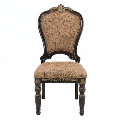 Traditional Formal Side Chairs Set of 2, Cherry Finish