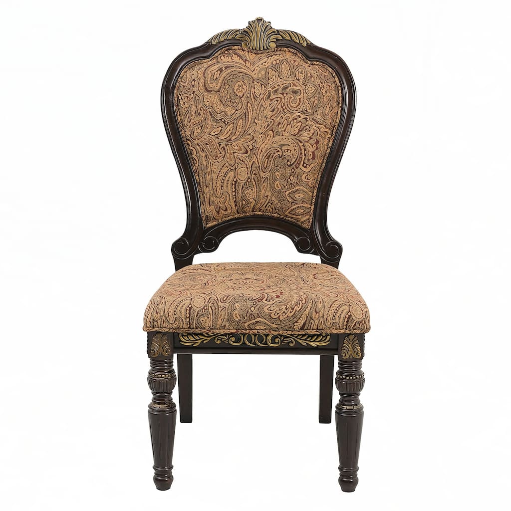 Traditional Formal Side Chairs Set of 2, Cherry Finish