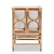 preview thumbnail 5 of 9, Brandon Bohemian styled Upholstered Rattan Armchair-White/Natural