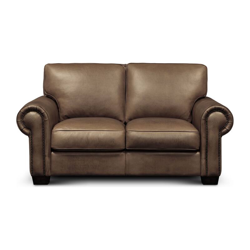 Valencia Top Grain Hand Antiqued Leather Traditional Loveseat