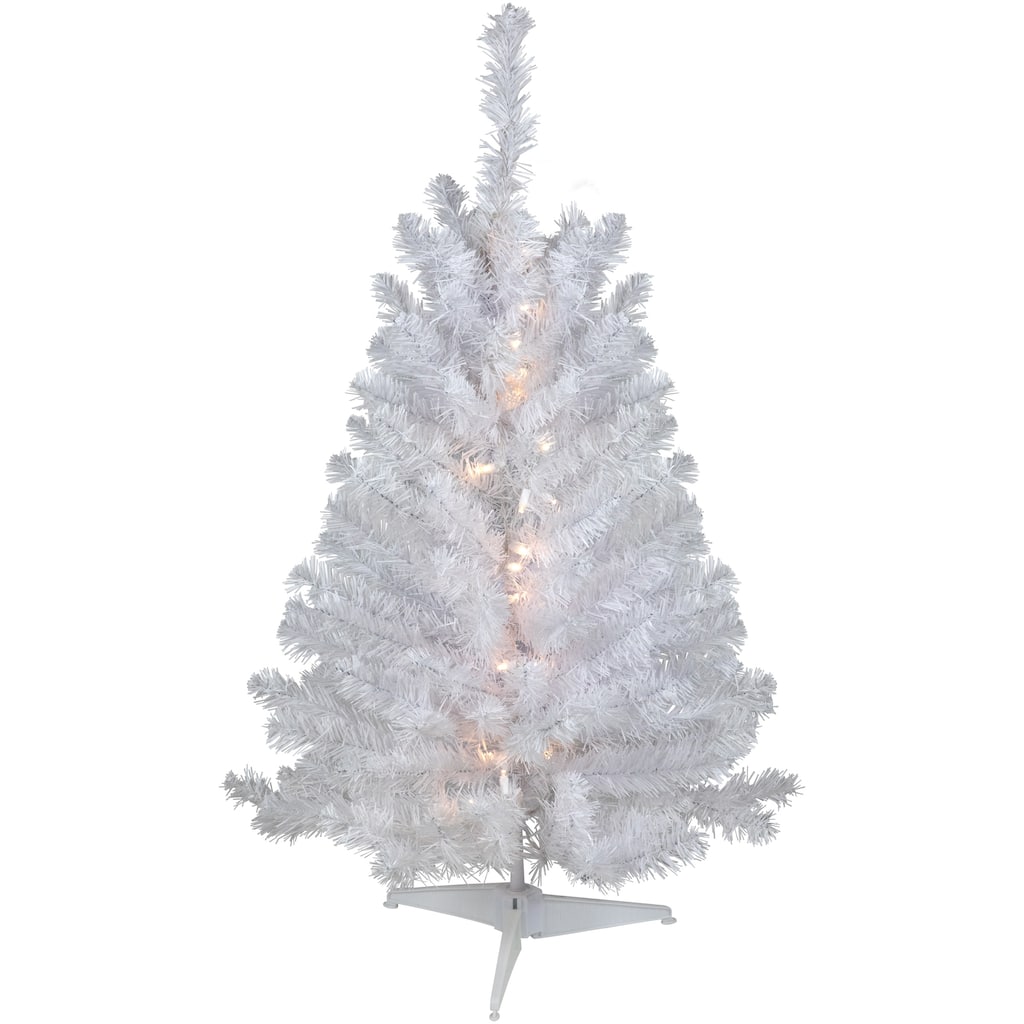3' LED Snow White Medium Artificial Christmas Tree Clear Lights - 3 Foot