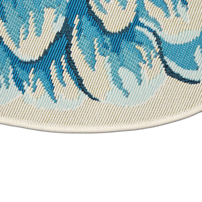 Liora Manne Esencia Mum Indoor/Outdoor Mat Blue 3'3"x3'3"