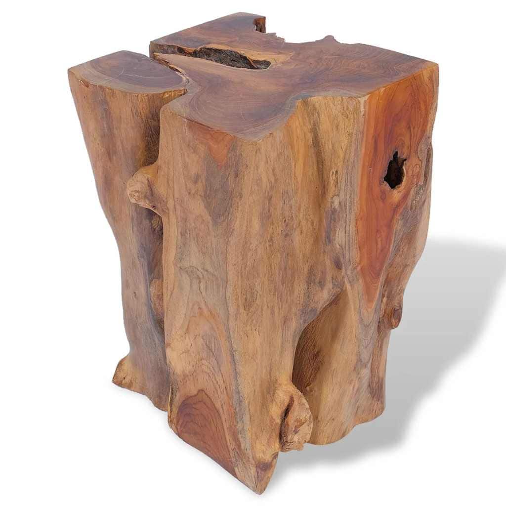 Georgy Outdoor Square Stool with Oiled Finish, Brown Solid Teak Wood