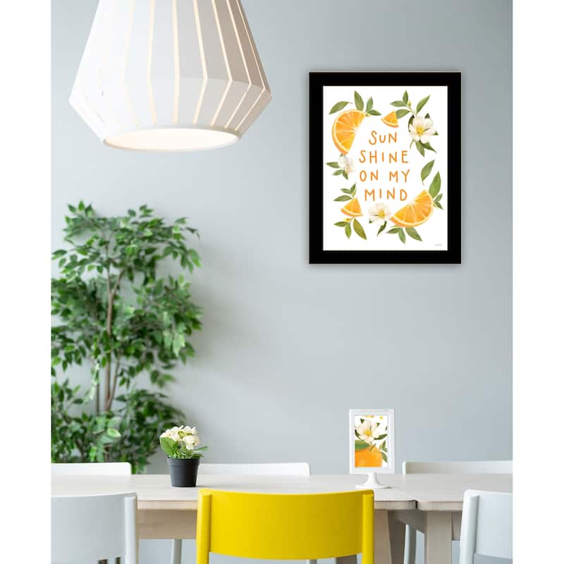 TrendyDecor4U Contemporary "Sun Shine on My Mind" Framed Print Wall Art