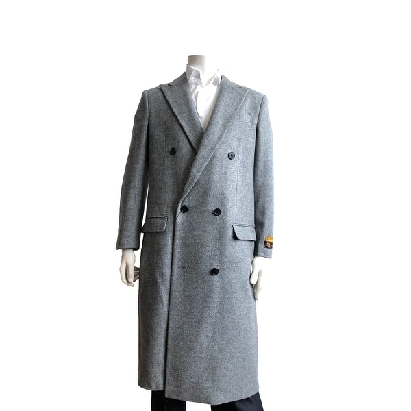Mens full length double breasted wool overcoat Clearance