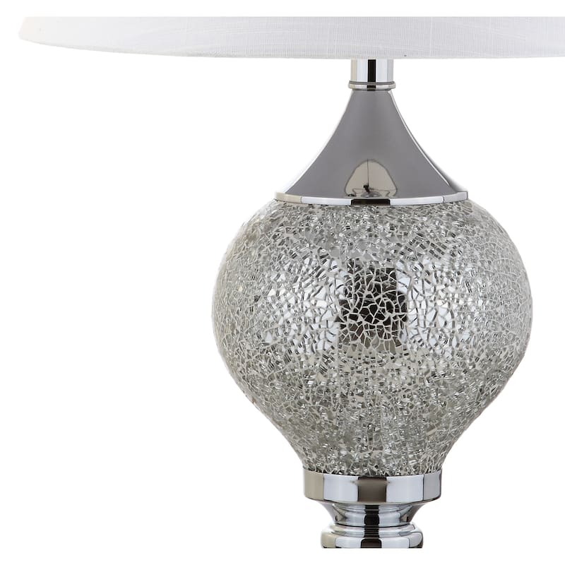 Juliette 27" Mirrored LED Table Lamp, Silver/Chrome by JONATHAN Y