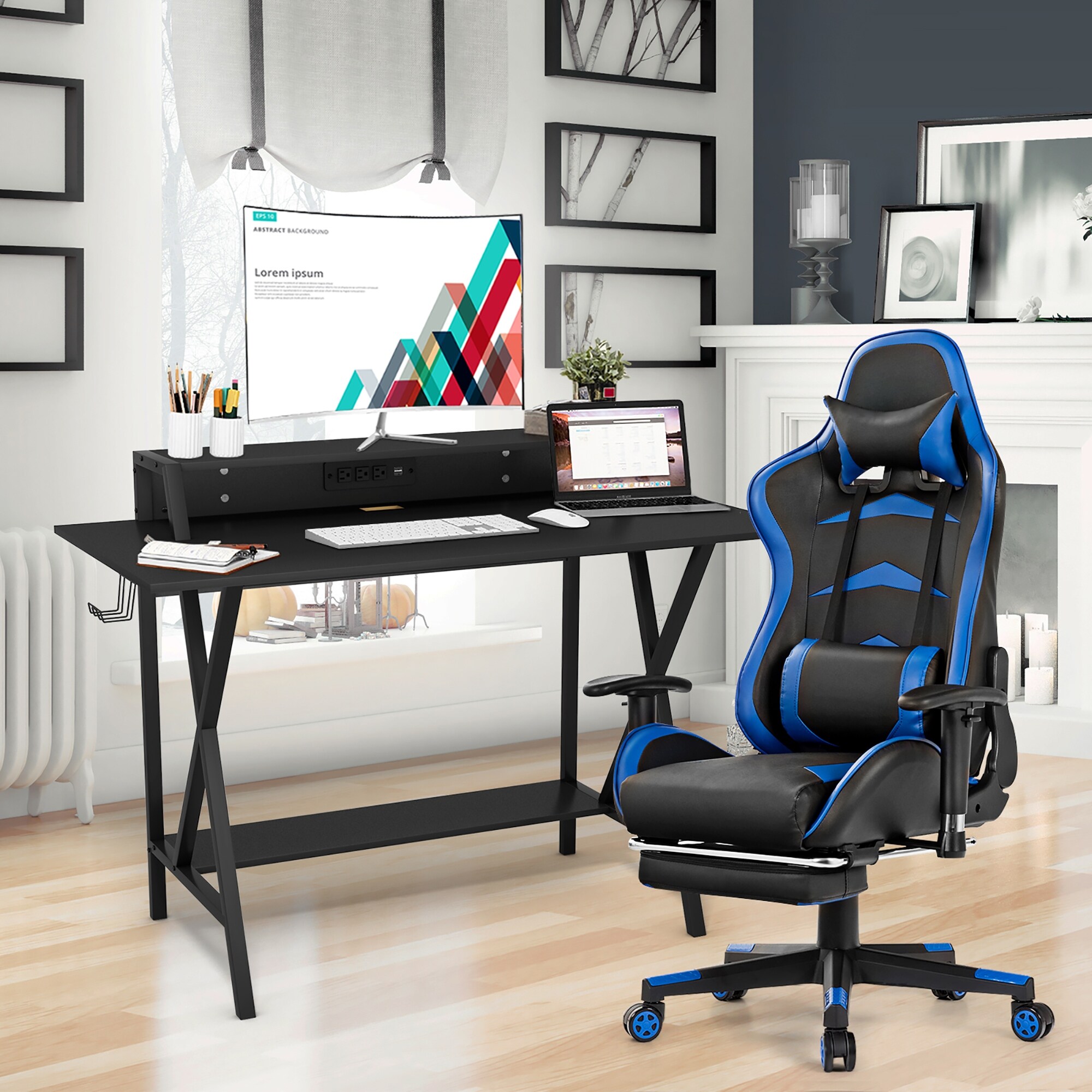 Massage Gaming Chair Reclining Backrest Racing Computer Office Chair Bed Bath Beyond 32366578