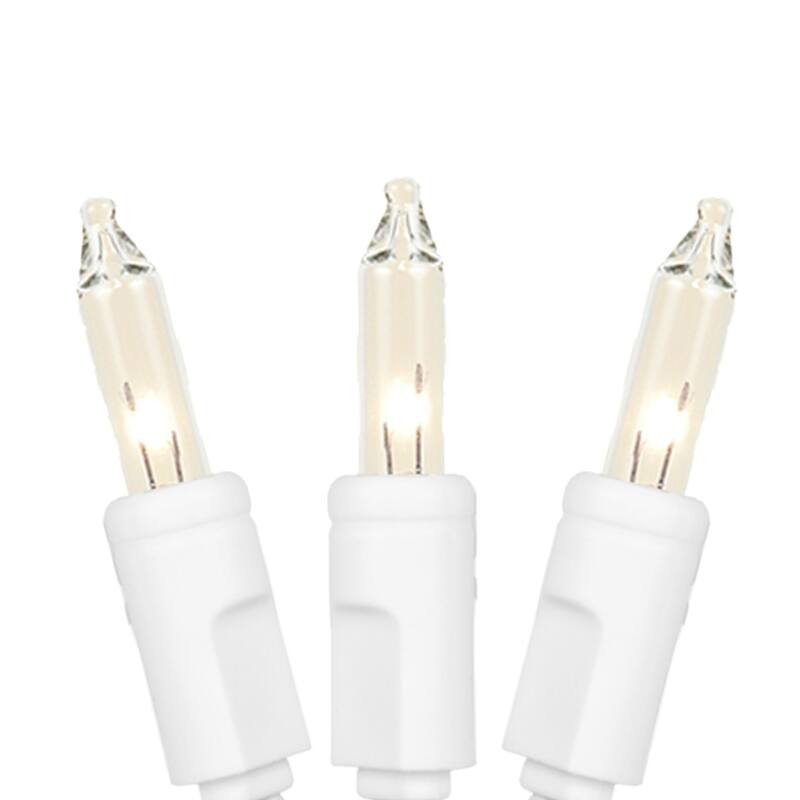 10 Light Clear Christmas Craft Mini Light Set, White Wire, 4' Long