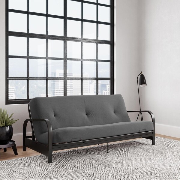 Avenue Greene Wren Black Metal Arm Futon Frame with 6