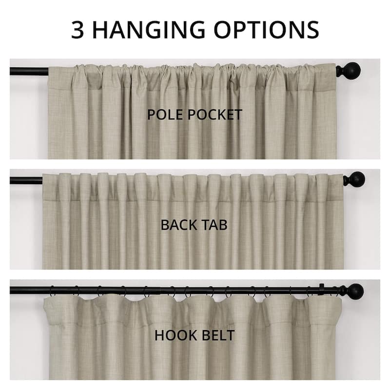 Exclusive Fabrics Extra Wide Performance Linen Blackout Curtains (1 Panel) Thermal Insulated Window Curtains