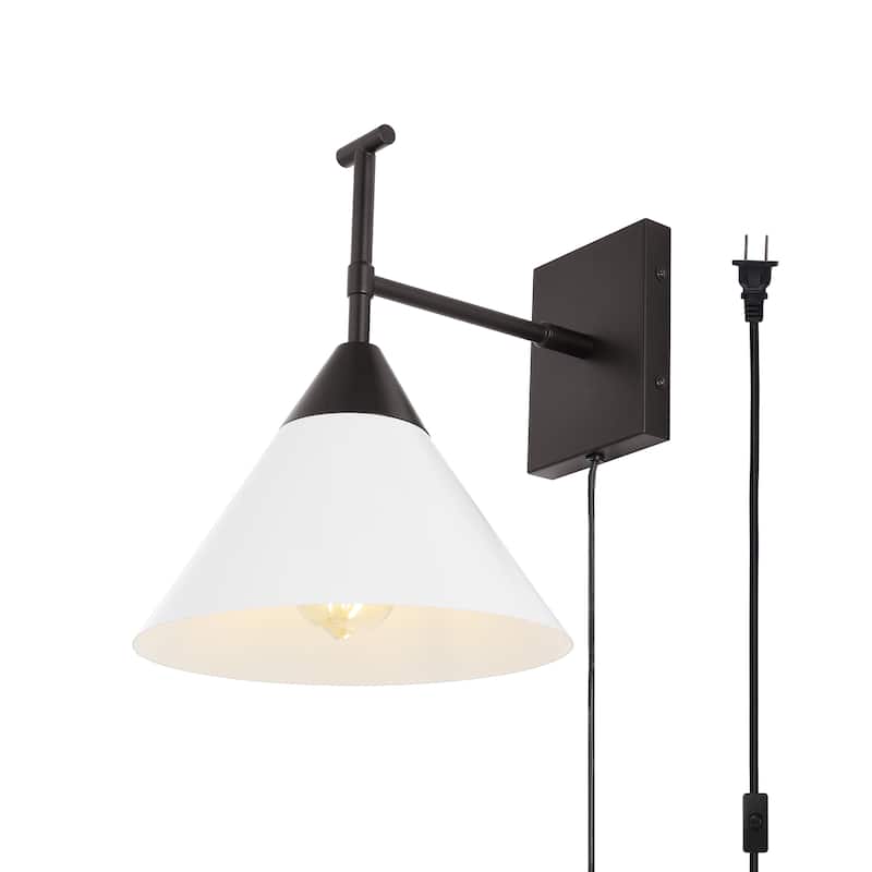 SAFAVIEH Velezia 13-inch Plug-in Wall Sconce with LED Bulb - 9.5 in. W x 12.5 D in. x 12 in. H