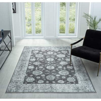 Legacy Petra Traditional Bordered Washable Area Rug