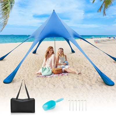 20 x 20 FT Beach Sunshade Canopy w/ Carry Bag & 8 Sandbags & Shovel