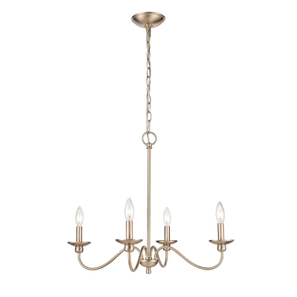 Millennium Lighting Delvona 4 Light Chandelier in Modern Gold - 20.125