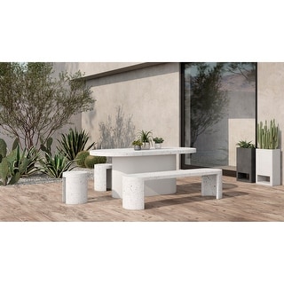 Aurelle home grey concrete cheap outdoor dining table