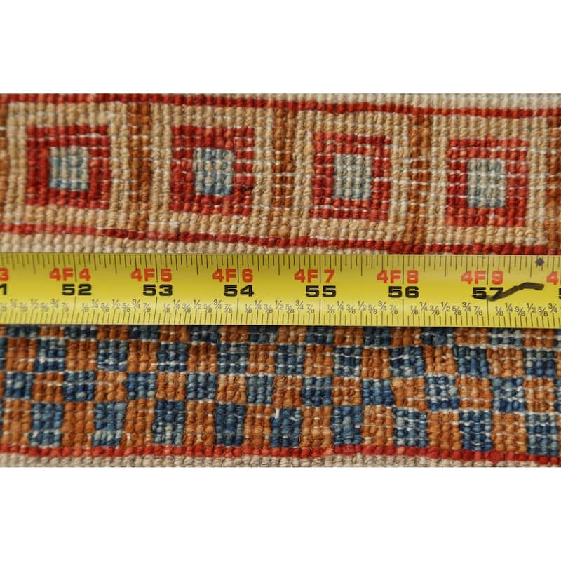 Striped Kazak Oriental Home Decor Area Rug Hand-knotted Wool Carpet - 3'10" x 5'2"