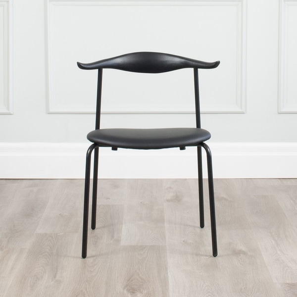 Metal chair 2025 with leather seat