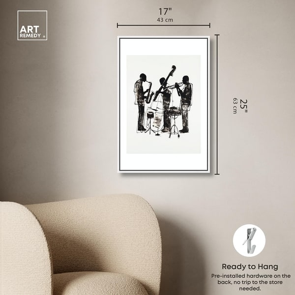 dimension image slide 20 of 24, Bebop II Black Art Canvas Print by Art Remedy