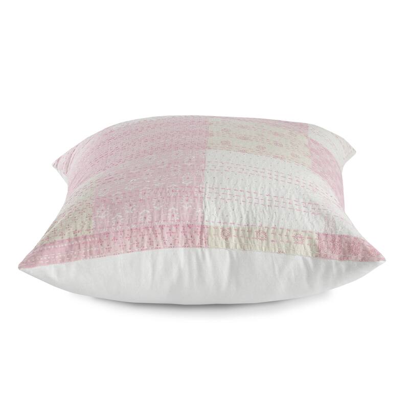 Sevita Cotton Candy Kantha Throw Pillow 20 Inch