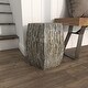preview thumbnail 10 of 18, Gray Mother of Pearl Shell Handmade Shell Mosaic Hexagon Geometric Side End Accent Table with Brown Accents