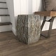 preview thumbnail 11 of 19, Gray Mother of Pearl Shell Handmade Shell Mosaic Hexagon Accent Table with Brown Accents