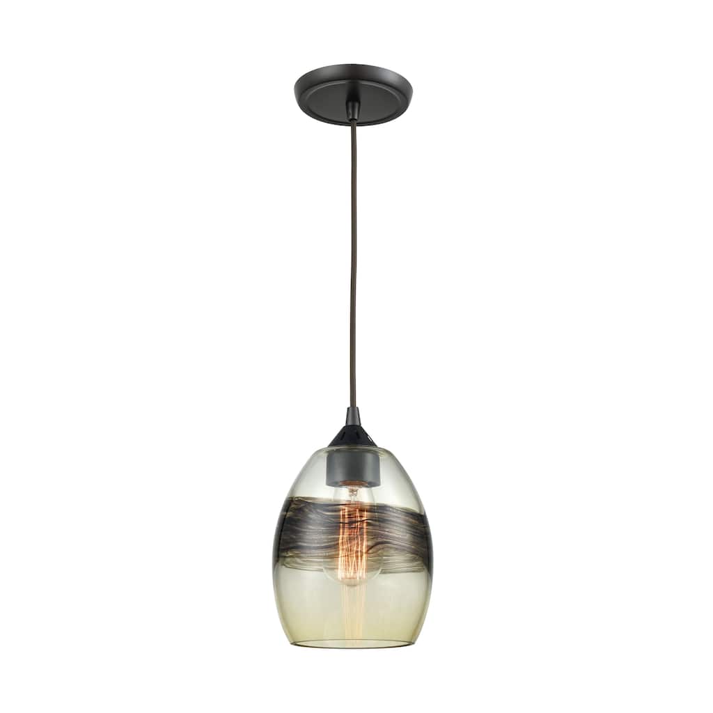 Whisp 6-inch Wide 1-Light Mini Pendant in Oil Rubbed Bronze - 6in W x 6in D x 9in H
