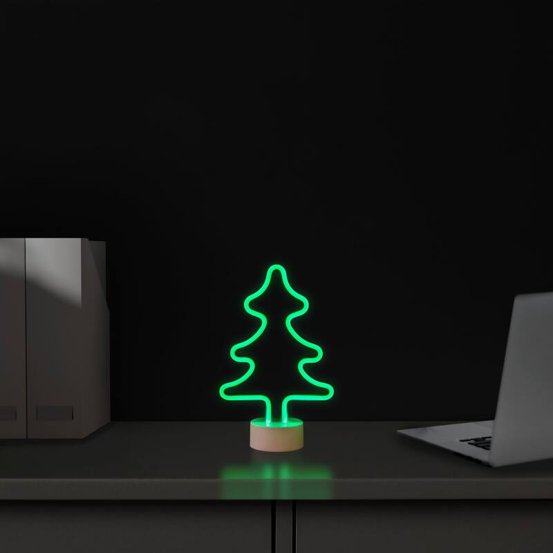 LED Christmas Tree Neon Table Light - 11" - Green